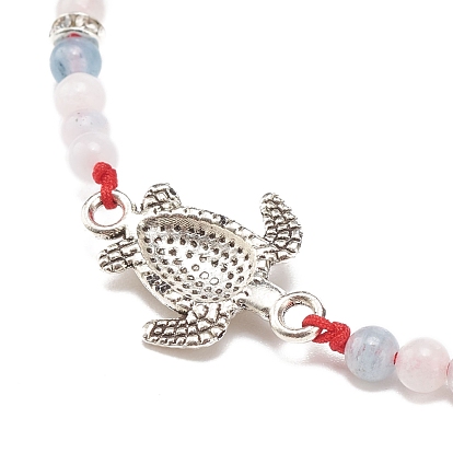 Ensemble de bracelets en perles tressées, style naturel, lapis-lazuli, aigue-marine et turquoise synthétique (teintes), alliage étoile de mer et coquillages et bracelets à maillons de tortue pour femmes