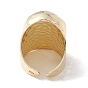 Открытое кольцо-манжета неправильной овальной формы с драгоценными камнями, массивное кольцо из латуни для женщин, без кадмия и без свинца