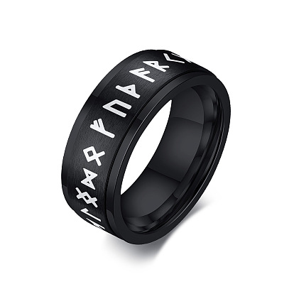 Anneau rotatif symbole viking en acier inoxydable, anneau anti-anxiété, anneau tournant