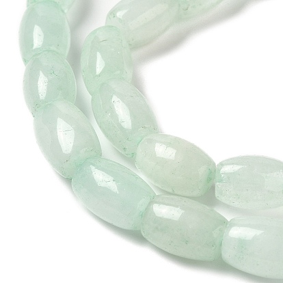Naturels teints perles de jade brins, ovale