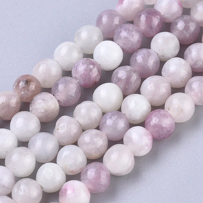 Brins de perles de tourmaline rose naturelles, ronde
