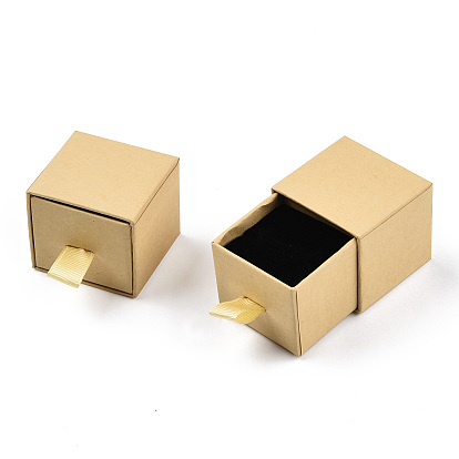 Boîtes à bijoux en carton, Pour la bague, avec une éponge à l'intérieur, carrée