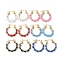 Boucles d'oreilles créoles en perles d'émail, véritable 14k plaqué or 304 bijoux en acier inoxydable pour femmes