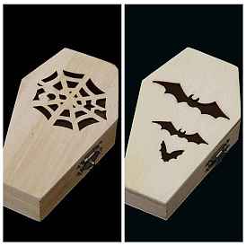 Coffin Shaped Wood Jewelry Storage Boxes, Cross Case with Clear Window, for Earrings, Rings, Bracelets, Necklaces Storage