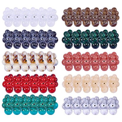 60 pcs 10 abalorios acrílicos de colores, estilo de imitación de piedras preciosas