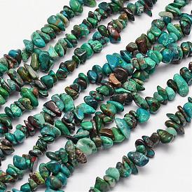 Naturelles chrysocolla perles brins, puces, 4~12x4~12mm, Trou: 1mm, environ 15.74 pouce