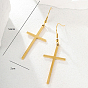 Stainless Steel Cross Dangle Earring, for Women, Religion