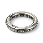 Tibetan Style 316 Surgical Stainless Steel Spring Gate Rings, Round Ring