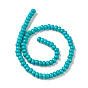 Perles synthétiques turquoise brins, rondelle