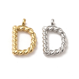 304 Stainless Steel Charms, Letter D Charm
