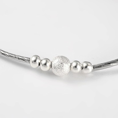 Tobilleras de latón, con perlas de hierro, Perlas texturadas de latón y corchetes de garra de langosta, 240 mm