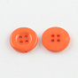 4-Hole Plastic Buttons, Flat Round, 15x2.5mm, Hole: 1.5mm