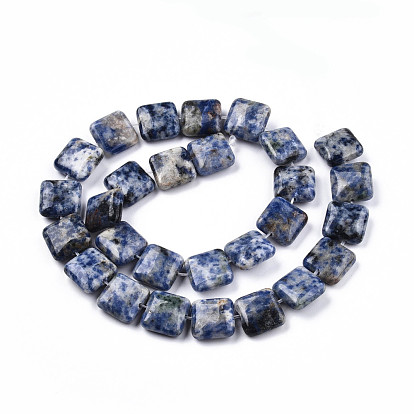 Perles de jaspe tache bleue naturelle, carrée