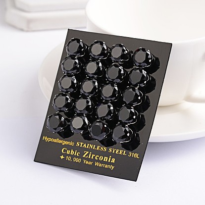 Круглые серьги кубического циркония, с 304 штифтов из нержавеющей стали