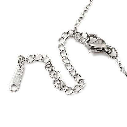 201 ожерелье с подвеской в форме сердца из нержавеющей стали и кабельными цепочками