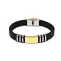 Unisex Casual Style Leather Cord Bracelets, with Stainless Steel Findings and Watch Band Clasps, 220x9x4mm