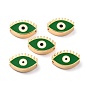 Real 18K Gold Plated Brass Beads, with Enamel, Long-Lasting Plated, Horse Eye