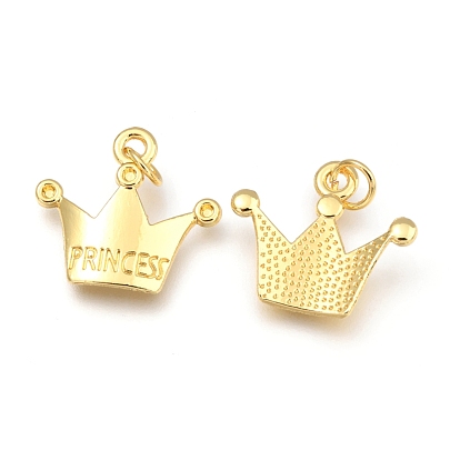 Alloy Pendants, Long-Lasting Plated, with Jump Ring, Crown with Word Princess