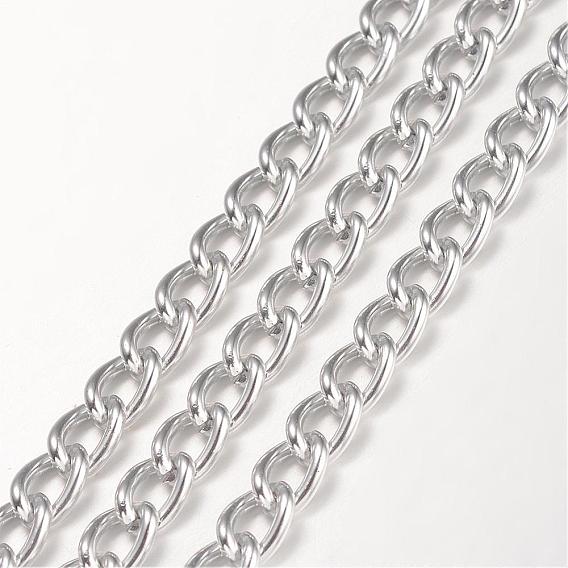 Cadenas del encintado de aluminio trenzado, sin soldar, 9x6x1.5 mm