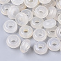 Natural White Agate European Beads, Large Hole Beads, Rondelle
