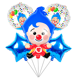 Clown & Star Aluminum Film Balloons, for Party Festival Home Decorations