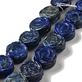 Lapis-lazuli, brins de perles naturels , teint, rose