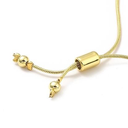 Rack Plating Brass Round Bead Slider Bracelets for Women, Long-Lasting Plated, Nickel Free & Lead Free