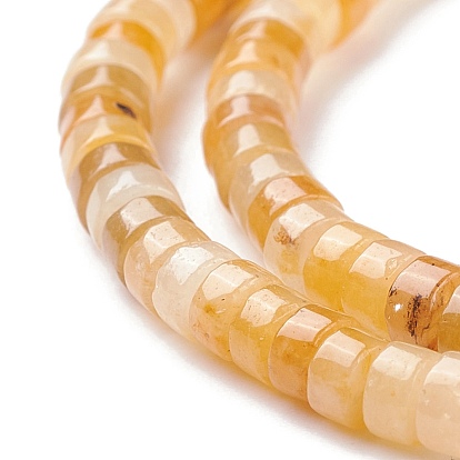 Natural Yellow Aventurine Beads Strands, Heishi Beads, Flat Round/Disc