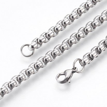 Ion Plating(IP) 304 Stainless Steel Box Chain Bracelets, with Lobster Claw Clasps