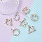10 piezas 5 colgantes de acrílico con revestimiento uv de estilo, con diamantes de imitación de cristal, triángulo y lágrima y estrella y anillo y corazón