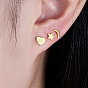 3pcs 3 style 925 boucles d'oreilles en argent sterling, lune et étoile et coeur, avec cachet s