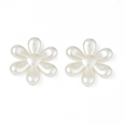 ABS Plastic Imitation Pearl Beads, Flower