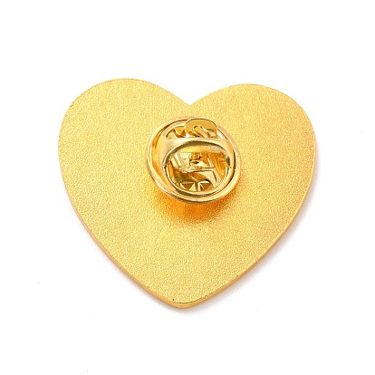 Эмалированная булавка в виде сердца с рисунком Инь Ян, Эмалированная брошь Lucky Alloy для рюкзака с одеждой, золотые