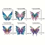 6 Style Butterfly Pendant Decoration DIY Diamond Painting Kit, Including Resin Rhinestones Bag, Diamond Sticky Pen, Tray Plate and Glue Clay