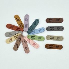 Étiquettes d'étiquettes en cuir microfibre, étiquette en relief à la main, avec des trous, pour les jeans de bricolage, , , accessoires de chapeau