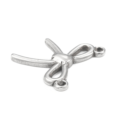 304 Stainless Steel Pendants, Hollow, Bowknot Charm