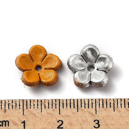 5 -Bonnet de perle en cuir de vachette écologique pétal, fleur