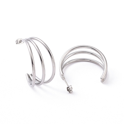 304 С-образные серьги-гвоздики из нержавеющей стали, массивные серьги-кольца для женщин