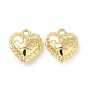 Rack Plating Alloy Heart Charms, Cadmium Free & Lead Free, Crown Pattern