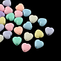 Perles acryliques opaques, cœur, 7x7x5mm, trou: 2 mm, environ 3500 pcs / 500 g