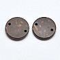 Flat Round 2-Hole Coconut Buttons, 12x2~3mm, Hole: 0.5mm