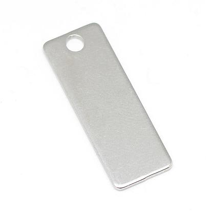 304 Stainless Steel Stamping Blank Tag Pendants, Rectangle