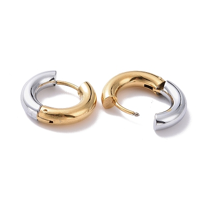 Двухцветные 304 серьги-кольца из нержавеющей стали для женщин