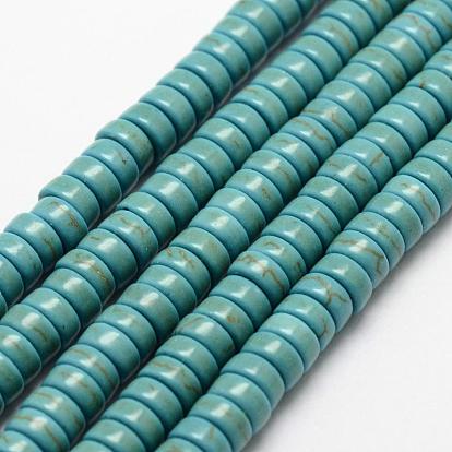 Synthetic Howlite Beads Strand, Dyed, Heishi Beads, Flat Round/Disc
