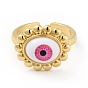 Акриловое кольцо-солнце со злым глазом, открытое кольцо-манжета, настоящие позолоченные украшения из латуни для женщин, без кадмия и без свинца