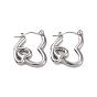 Valentine's Day 304 Stainless Steel Double Heart Hoop Earrings for Women