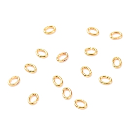 Brass Open Jump Rings, Long-Lasting Plated, Oval
