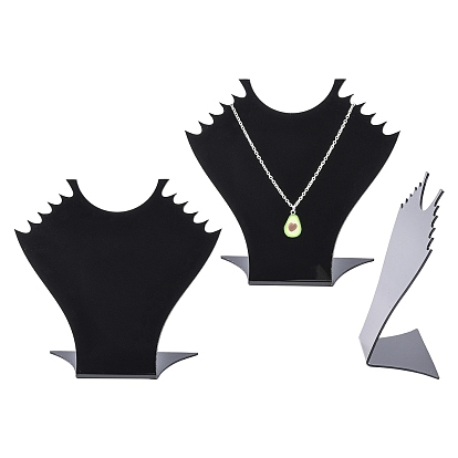 Stereoscopic Organic Glass Necklace Displays, Necklace Bust Display Stand, 150x165x57mm