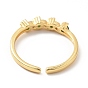 Кубический цирконий плоское круглое открытое кольцо-манжета, настоящие позолоченные украшения из латуни для женщин, без свинца и без кадмия