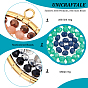 Unicraftale 3pcs 3 colors 304 Stainless Steel Pendants, with Glass Beads, Flat Round with Eye
